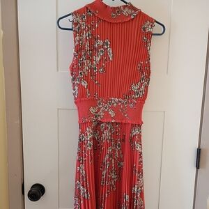 Nanette Lepore Coral Floral Midi Dress